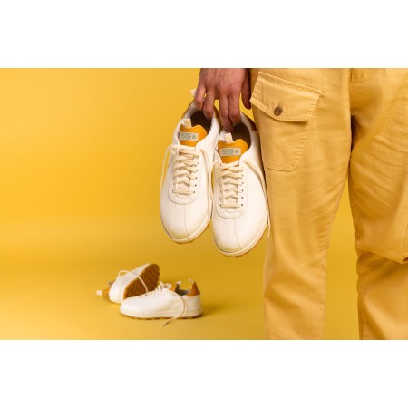 Refe White Yellow Vegan Sneakers Made in Italy | Risorse Future