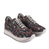 Asia Damensneaker Blümchen Black