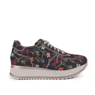 Asia Little Flowers Black Vegan Shoes Made in Italy | Risorse Future