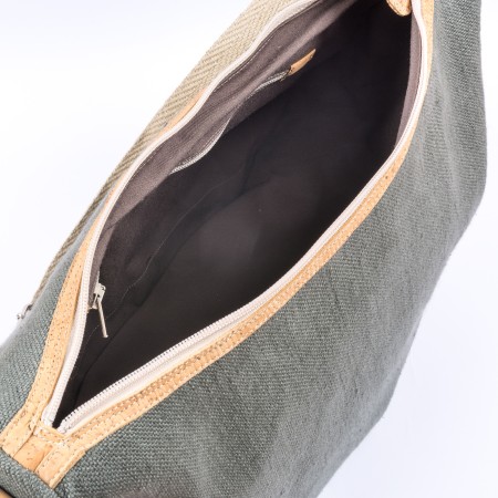 Hanf-Halbmond-Tasche Salbei