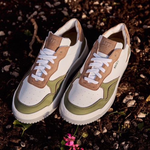 Wave Sage/Camel Sneakers Scarpe Vegan Made in Italy | Risorse Future