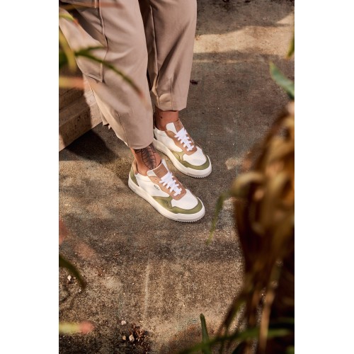 Wave Sage/Camel Sneakers Scarpe Vegan Made in Italy | Risorse Future