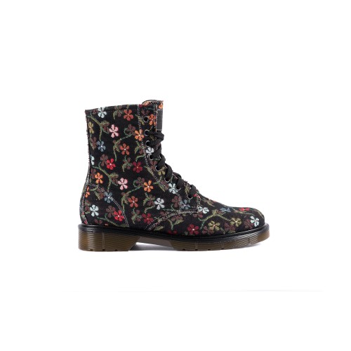 Mr. Vegan Little Flowers Black Shoes Made in Italy Risorse Future